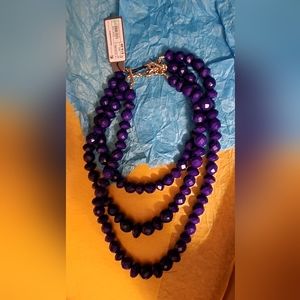 Sugarfix by Baubler NWT Chunky Three Strand Faceted Beads Layered Necklace